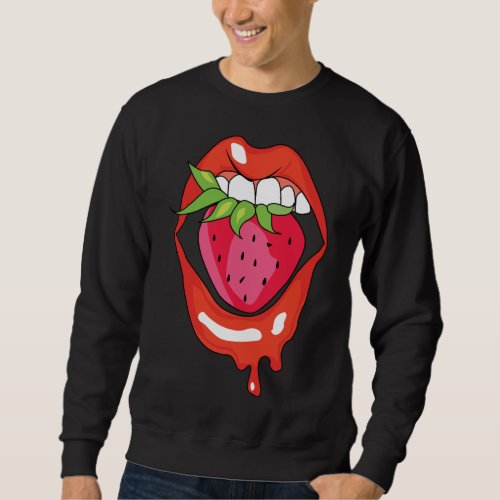 Strawberry Fruit Healthy Delicious Summer Fruit Ve Sweatshirt