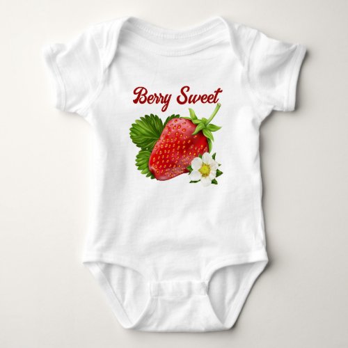 Strawberry Fruit  I Am Berry Sweet Baby Bodysuit