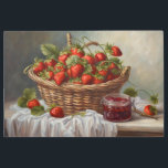 Strawberry Fruit in a Basket and Strawberry Jam  Metal Print<br><div class="desc">Beautiful vintage illustration with freshly picked strawberries</div>