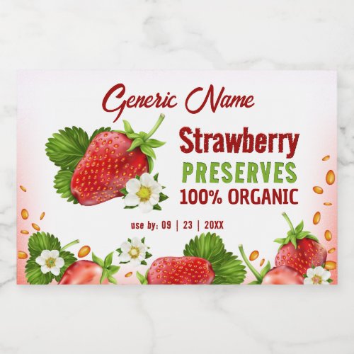 Strawberry Fruit Jam Jar Food Label