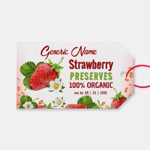 Strawberry Fruit Jam Jar Gift Tags