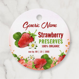 Strawberry Fruit Jam Jar Product Label