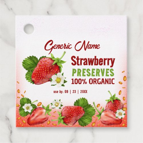 Strawberry Fruit Jam Jar Product Label
