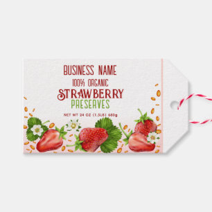 Strawberry Fruit Jame Canning Gift Tags