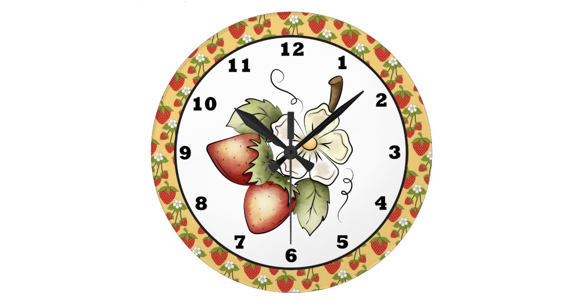 Strawberry Fruit kitchen wall clock