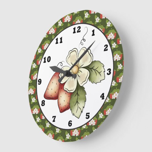 Strawberry Fruit Kitchen wall clock Zazzle