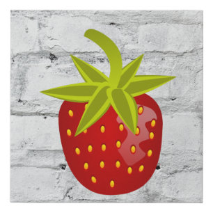 Strawberry Fruit Kitchen wall Faux Canvas Print