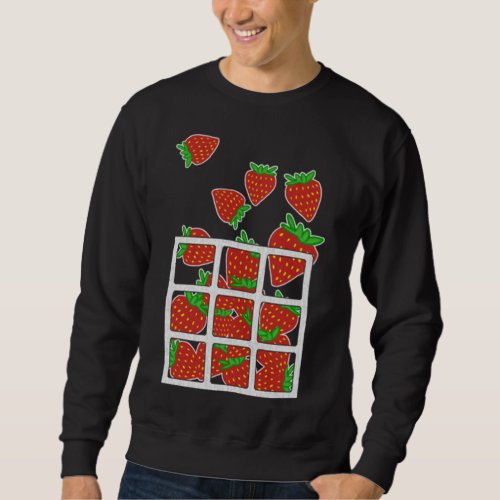 Strawberry fruit lover and vegan design sweatshirt