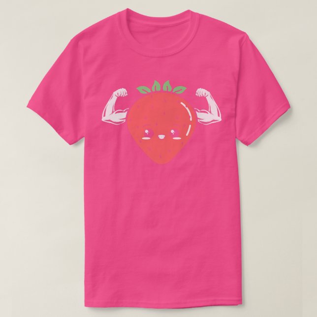 Strawberry Fruit Lover Vegan Vegetarian Healthy  T-Shirt (Design Front)