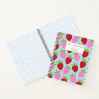 Strawberry Fruit Pattern Personalized Graph Paper