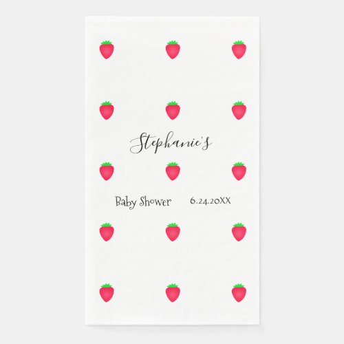 Strawberry Fruit Patterns Baby Shower Boys Girls Paper Guest Towels