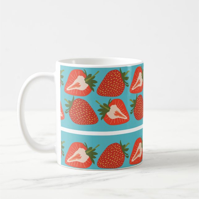 Strawberry Fruit: Seamless Repeat Pattern. Coffee Mug (Left)