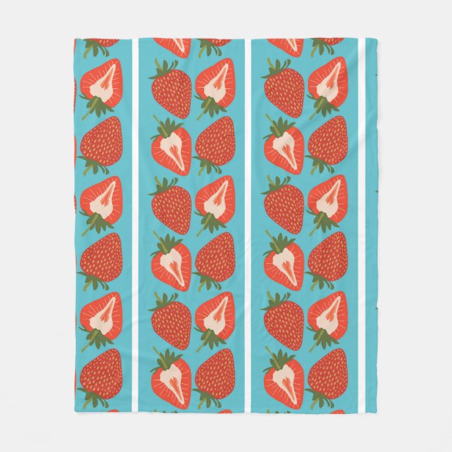Strawberry Fruit: Seamless Repeat Pattern. Fleece Blanket (Front)