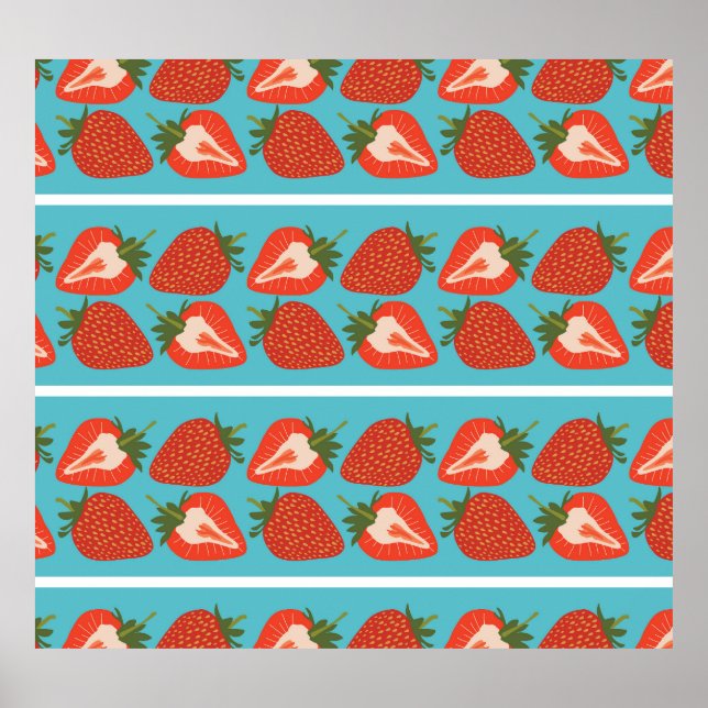 Strawberry Fruit: Seamless Repeat Pattern. Poster (Front)