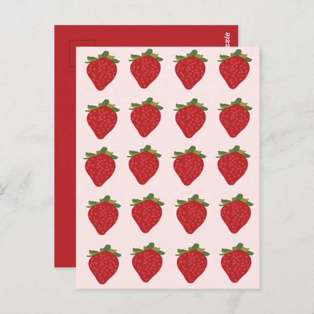 Strawberry Fruit Sweet Summer Strawberries Postcard (Front/Back)