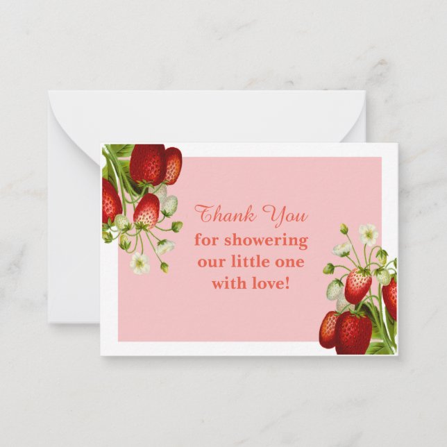 Strawberry Fruit Thank You Cards (Front)