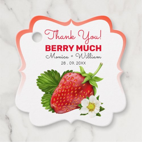 Strawberry Fruit Thank You Favor Tags