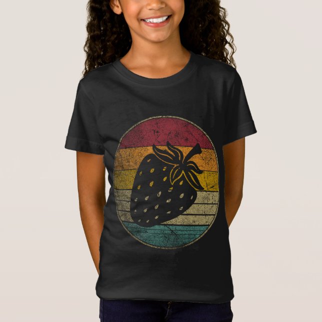 Strawberry Fruit Vintage Festival Distressed Retro T-Shirt (Front)