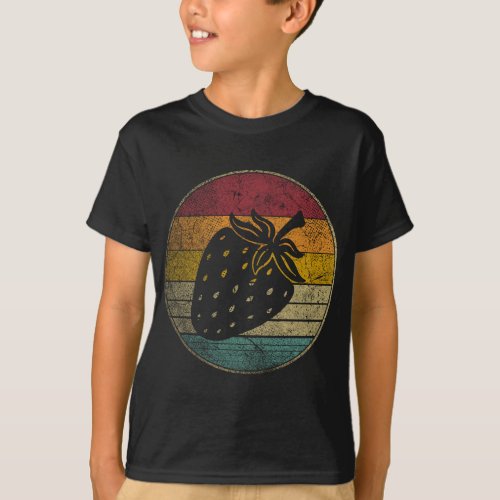 Strawberry Fruit Vintage Festival Distressed Retro T_Shirt