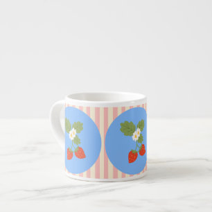 Strawberry Fruit with Pink and Cream Stripes Mug