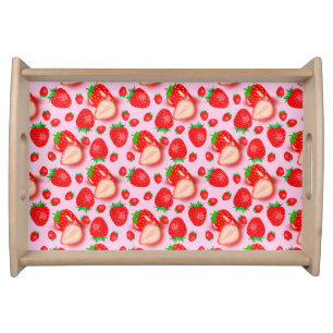 Strawberry Fruity Pattern Design Serving Tray