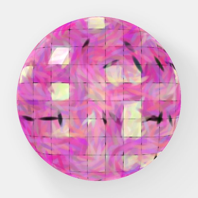 Strawberry Fudge clear glass dome paperweight (Front)