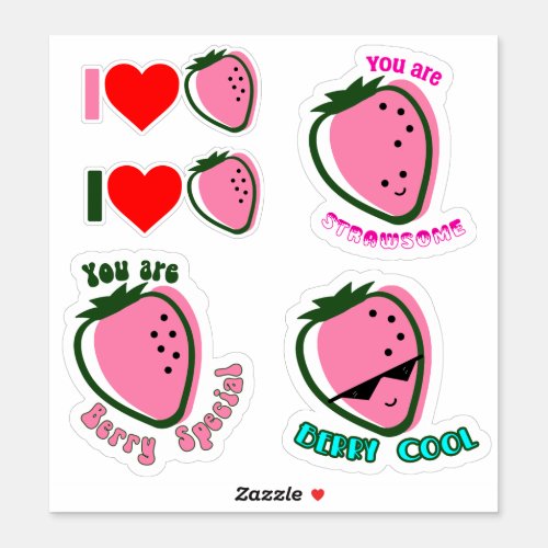 Strawberry Fun Pun Amazing Cool Awesome Sticker