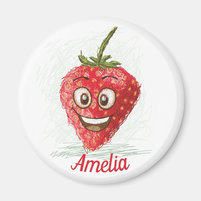 Strawberry funny  personalized cute fridge magnet (Front)
