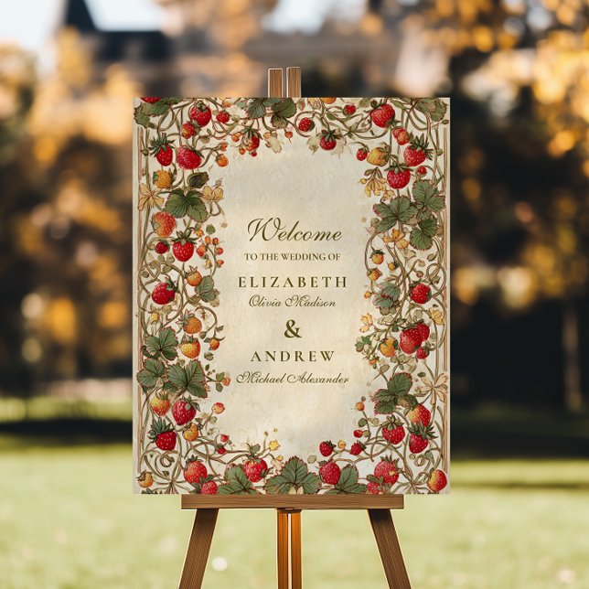 Strawberry Garden Botanical Wedding Foam Board (Creator Uploaded)