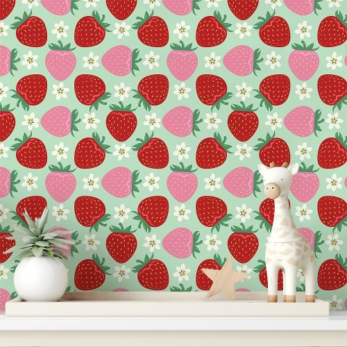 Strawberry Garden Delight Wallpaper