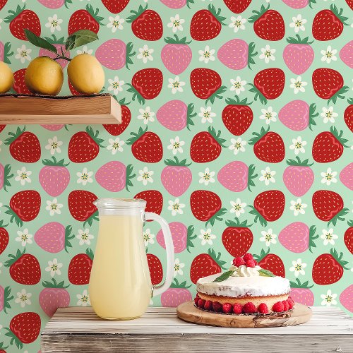 Strawberry Garden Delight Wallpaper