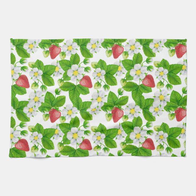 Strawberry garden kitchen towel (Horizontal)