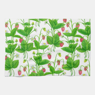 Strawberry garden kitchen towel