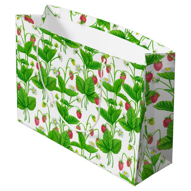 Strawberry garden large gift bag (Back Angled)
