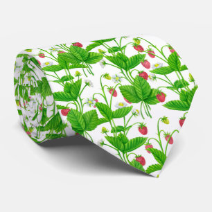 Strawberry garden neck tie
