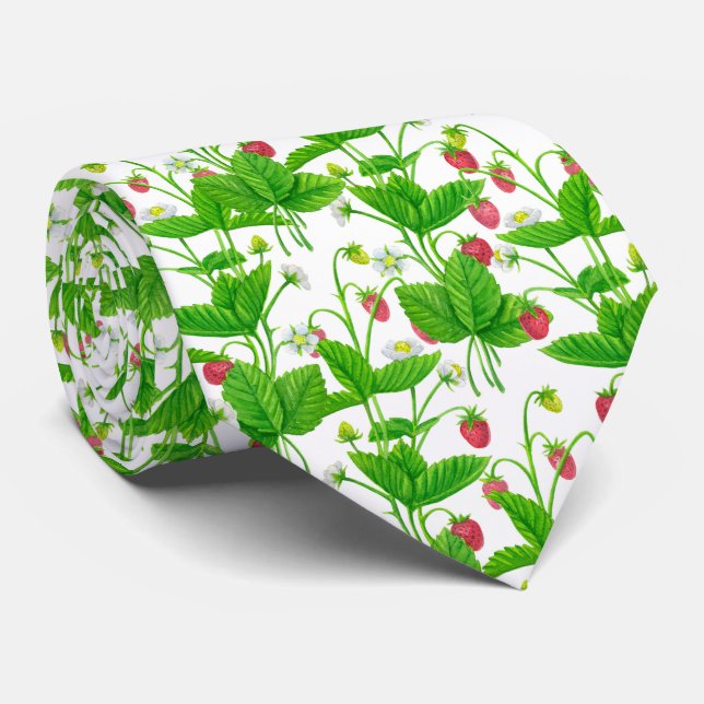 Strawberry garden neck tie (Rolled)
