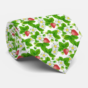 Strawberry garden neck tie