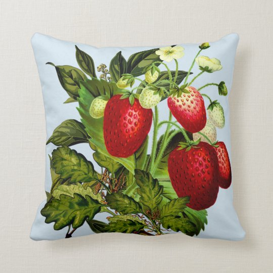 Strawberry Garden Throw Pillow | Zazzle.com