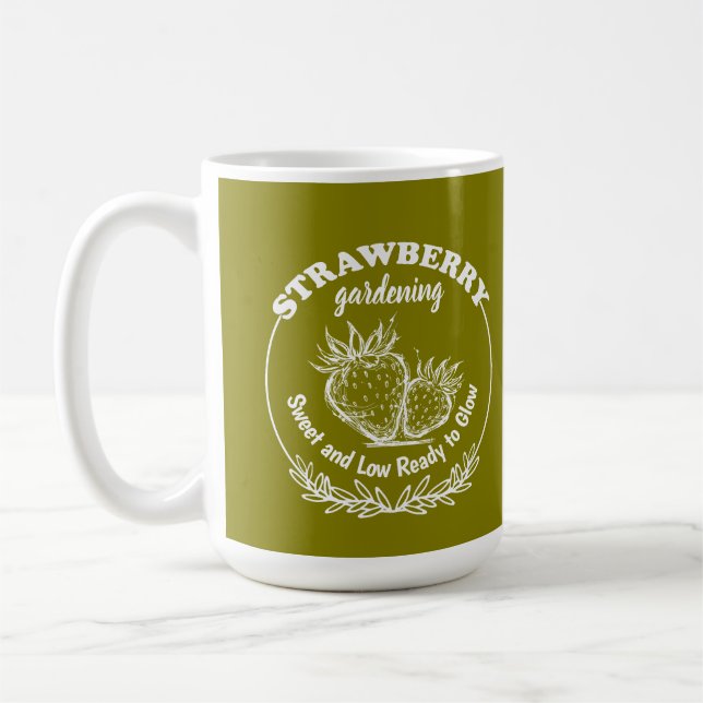 strawberry gardening coffee mug (Left)