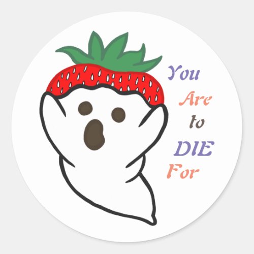 Strawberry Ghost Classic Round Sticker