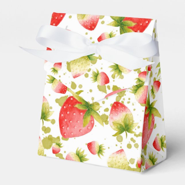 Strawberry Gift Favor Box (Front Side)