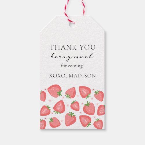 Strawberry Gift Tag Thank You Berry Much