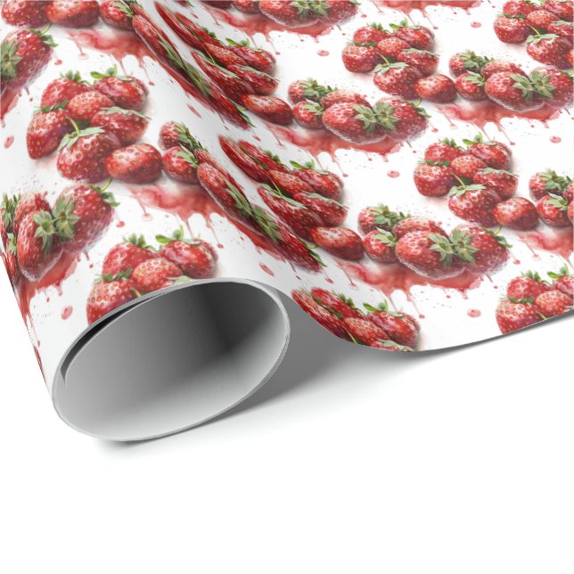 Strawberry Gift Wrap Wrapping Paper (Roll Corner)