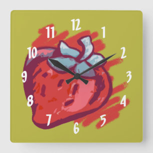 Strawberry Gifts Square Wall Clock