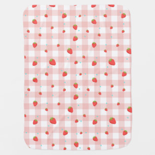 Strawberry Gingham Baby's Blanket