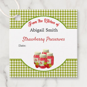 Strawberry Gingham Canning Jar Hang Tag
