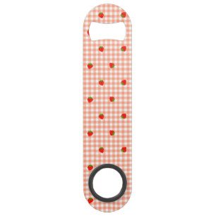 Strawberry & Gingham Check (Salmon Pink)   Bar Key
