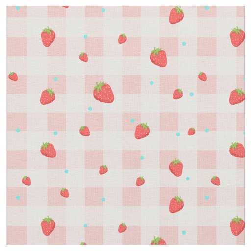 Strawberry Gingham Fabric