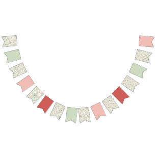 Strawberry Gingham First Birthday Bunting Flags