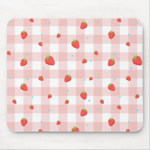 Strawberry Gingham Mouse Pad